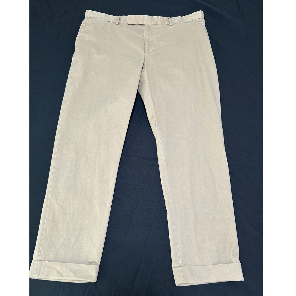 Polo Ralph Lauren Mens Stretch Chino Pants Trousers Khaki Tan Cuffed 40x30